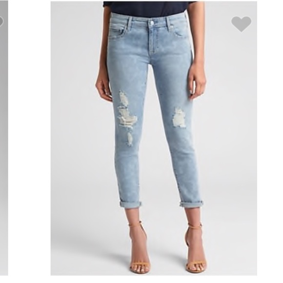 Gap - girlfriend fit distressed Denim floral jeans - Picture 2 of 8